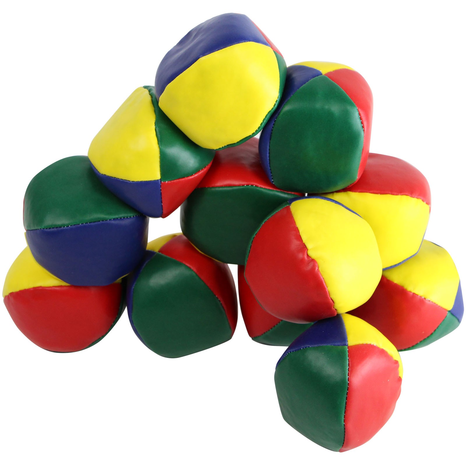 Juggling balls set of 12 out of pleather coloured Juggle Ball Circus ...