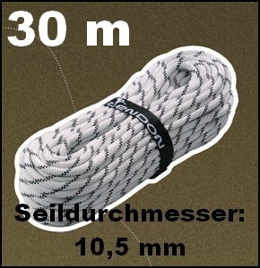 30 m Statikseil 10,5 mm TENDON Kletterseil Seil  